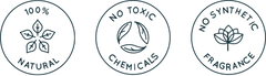 line icons of natural symbols, no toxins and no fragrances